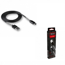 Телефонный кабель type-c - usb, 1 м, с пружинами, цвет черный