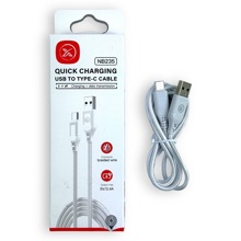 Телефонный кабель для TYPE-C - USB, 1 м, 2,4 A, плетеный, цвет белый