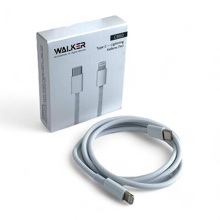 Телефонный кабель iphone - type-c, 1 м, 30 W, в матерчатой обмотке, цвет белый