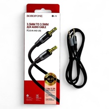 Телефонный кабель aux аудио 3,5мм A-A, 1 м, материал PVC, цвет черный