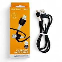 Телефонный кабель для IPhone - USB, 1 м, 2,4 A, материал PVC, цвет черный