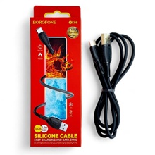 Телефонный кабель для TYPE-C - USB, 3 а, 1 м, силикон, цвет черный