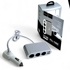 Разветвитель прикуривателя 3 гнезда + 2 USB, цвет серебро Разветвитель прикуривателя 3 гнезда + 2 USB, цвет серебро