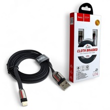 Телефонный кабель для IPhone - USB, 1,2 м, 2,4 A, материал нейлон, цвет черный