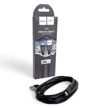 Телефонный кабель для TYPE-C - USB, материал пвх, цвет черный, длина 3 м