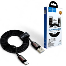 Телефонный кабель для TYPE-C - USB, материал пвх, цвет черный, длина 1,2 м