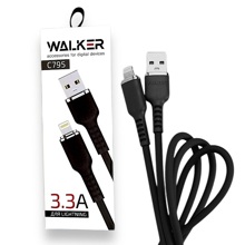 Телефонный кабель iphone, 1 м 35 W, в матерчатой обмотке, цвет черный