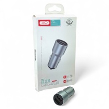 Телефонное азу 2 usb 2.4a, 12-24 вт, металл, цвет серый