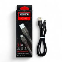 Телефонный кабель micro usb- usb, в матерчатой обмотке, цвет черный