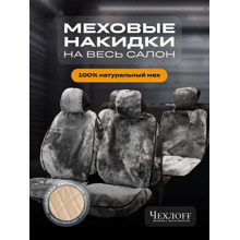 Мех натуральная овчина premium plus закрытые бока, подклада на силиконе, цвет серый