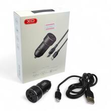 Телефонное азу 2 usb-a, dc 12-24v, 3,0 a + провод Lighting, 1 м, цвет черный