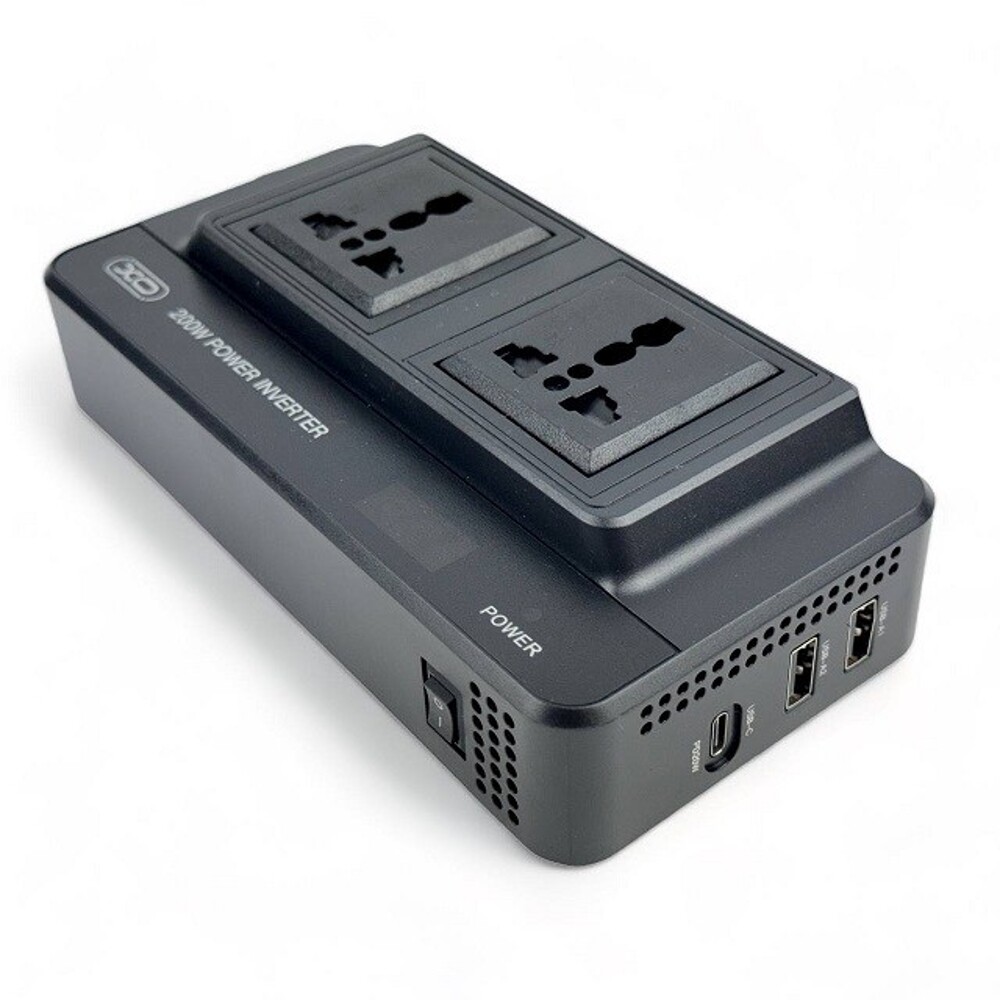 Преобразователь Инвертор питания от прикуривателя 200W с 12V на 220 V, черный Преобразователь Инвертор питания от прикуривателя 200W с 12V на 220 V, черный