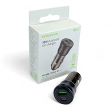 Зарядное устройствов прикуриватель, цвет черный, 1usb2.0+1 pd