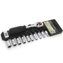 Набор головок 6-ти гр.с трещоткой 1/4 из 11 предметов