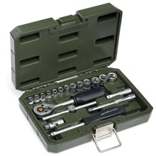 Набор головок 6-ти гр.с трещоткой 1/4 из 19 предметов