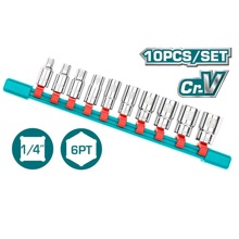 Набор головок 6-ти гр 1/4 из 10 предметов (5-14)