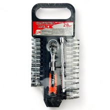 Набор головок и биты 28 предметов 1/4 с трещоткой и удлинителем 150 мм