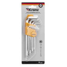 Набор ключей HEX 1,5-10 мм, 9 ш., удлиненные, с шаром