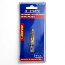Сверло ступчатое 4-12мм спираль