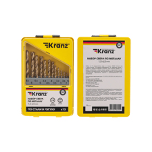 Набор сверл по металлу 1,5-6,5 мм цилиндрический хвостовик, металлический кейс (13шт)