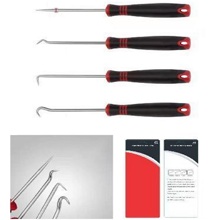 Набор крючков для демонтажа сальников и пластиковых элементов салона с прорезиненными рукоятками, 4пр.,в блистере