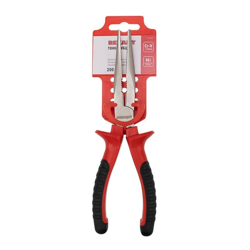 Тонкогубцы 200 мм двухкомпонентные рукоятки -4618 Тонкогубцы 200 мм двухкомпонентные рукоятки -4618