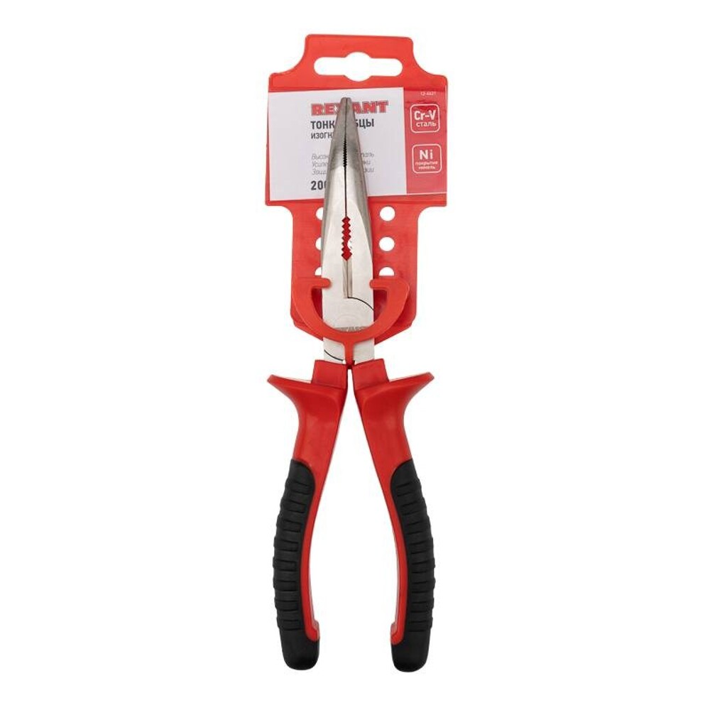 Тонкогубцы 200 мм изогнутые двухкомпонентные рукоятки Тонкогубцы 200 мм изогнутые двухкомпонентные рукоятки