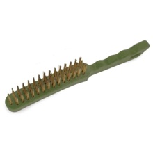 Щетка по металлу с пластиковой рукояткой, стальная щетина 4-х рядная