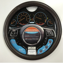 Оплетка из эко-кожи гладкая, цвет коричневый