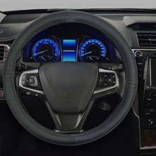 Оплетка из эко-кожи комбинированая, цвет черный