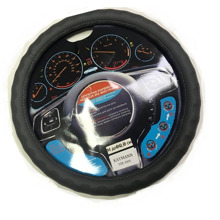 Оплетка из эко-кожи с рельефом, цвет серый