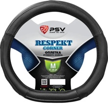 Оплетка из эко-кожи RESPEKT CORNER, цвет черый, размер M