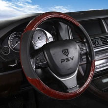 Оплетка из эко-кожи WOOD, цвет черный, размер M