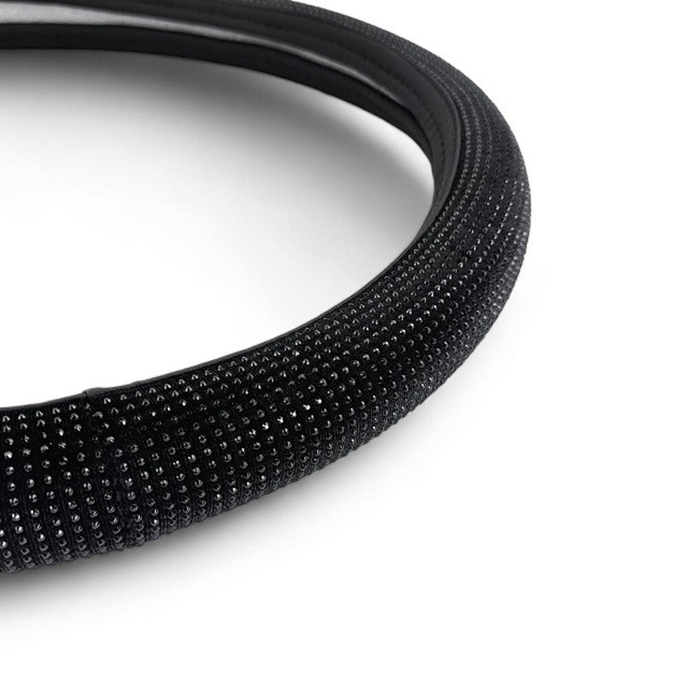 Оплетка из эко-кожи цвет чёрный стразы черные Оплетка из эко-кожи цвет чёрный стразы черные