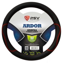 Оплетка из эко-кожи ARDOR цвет чёрный/красный, размер M