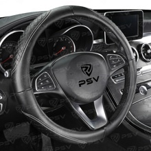 Оплетка эко-кожа CORRECT, цв. черный, строчка серая, размер M