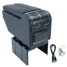 Бар подлокотник универсальный черный/Синяя строчка