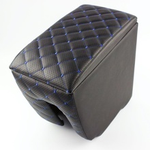 Бар подлокотник на лада веста/нива, кож.зам. цвет черный, строчка синяя, ромб