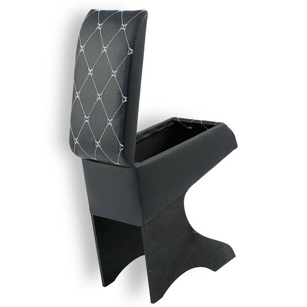 Бар - подлокотник для лада 2190, кож.зам. цвет черный, строчка белая, ромб в коробке Бар - подлокотник для лада 2190, кож.зам. цвет черный, строчка белая, ромб в коробке