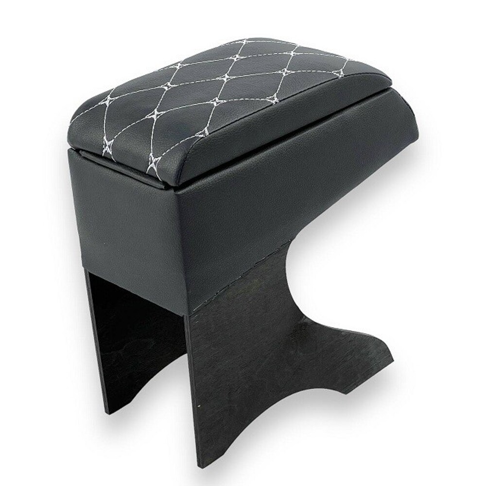 Бар - подлокотник для лада 2190, кож.зам. цвет черный, строчка белая, ромб в коробке Бар - подлокотник для лада 2190, кож.зам. цвет черный, строчка белая, ромб в коробке