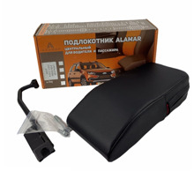 Подлокотник разборный, для ваз ваз 2190,1118-2,датсун Ми-До, Он-До, с регулировкой по высоте, цвет обивки чёрный, кож.зам.