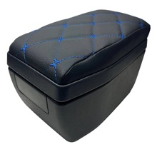 Чехол подлокотника 2170, эко-Кожа ромб, цвет черный, строчка синяя