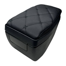 Чехол подлокотника 2170, эко-Кожа, ромб, цвет черный, строчка черная