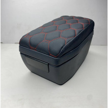 Чехол подлокотника 2170, эко-Кожа, соты, цвет черный, строчка красная