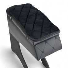 Накидка на подлокотник велюр, 15*25 см, цвет черный, строчка черная