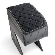 Накидка на подлокотник велюр, 18*28 см цвет черный, строчка белая