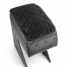 Накидка на подлокотник велюр, 18*28 см, цвет черный, строчка черная