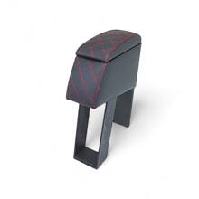 Подлокотник для газели 3302 бар экокожа стеганая, цвет черный, строчка красная, ромб красный