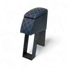 Подлокотник для газели 3302 бар экокожа стеганая, цвет черный, строчка синяя, ромб синий