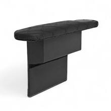 Подлокотник для газели 3302 на дверь с бардачком и подстаканником, цвет черный, строчка черная, ромб черный